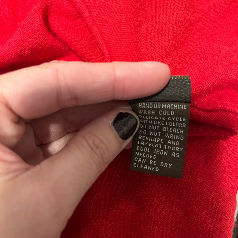 J McLaughlin open front Valentine red‎ 3/4 sleeve cardigan sweater women’s small - Picture 6 of 6